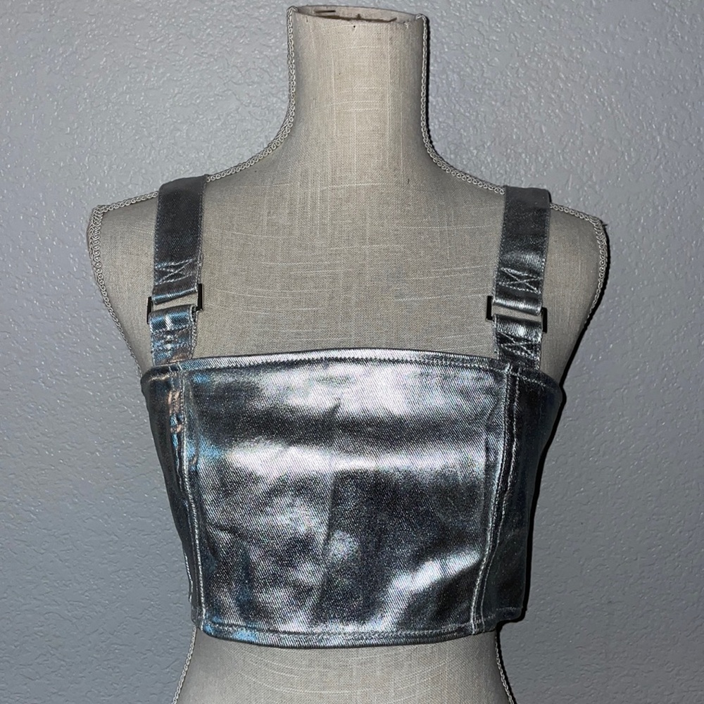 FOREVER 21 Retro Silver Crop Top